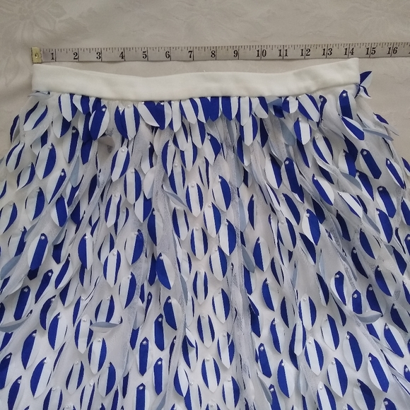 Rare find 🎀 Eva Franco Anthro tulle petal blue motif flare skirt - Picture 4 of 8